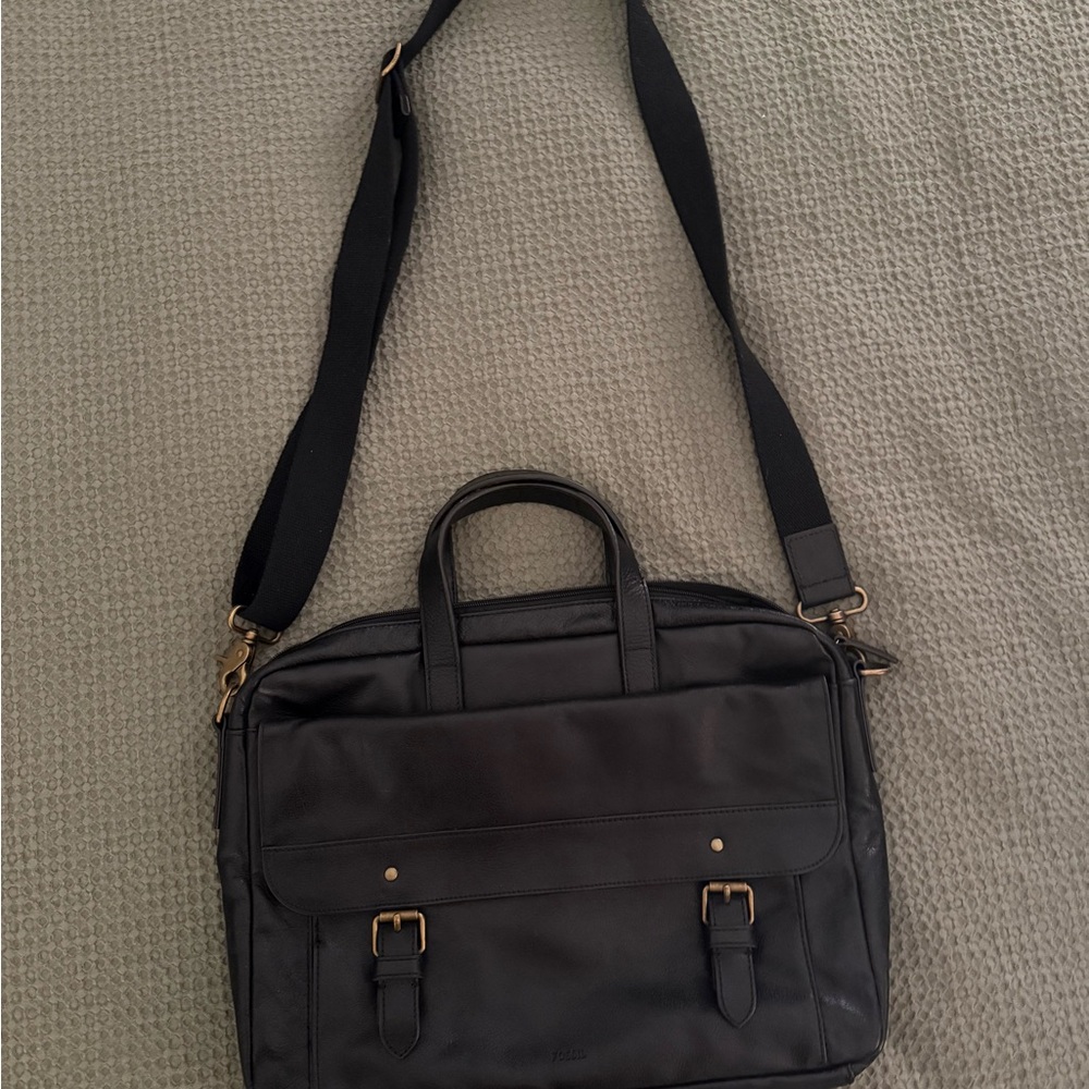 Fossil Black Leather Men's Bag